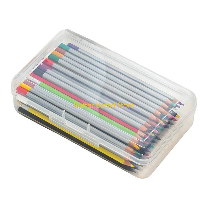 W89C Large Capacity Pencil Box Plastic Pencil for Case Office Supplies Storage Organi