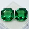 20.40 Ct Natural TSAVORITE GARNET Square Cut GREEN Loose Gemstone Pair CERTIFIED