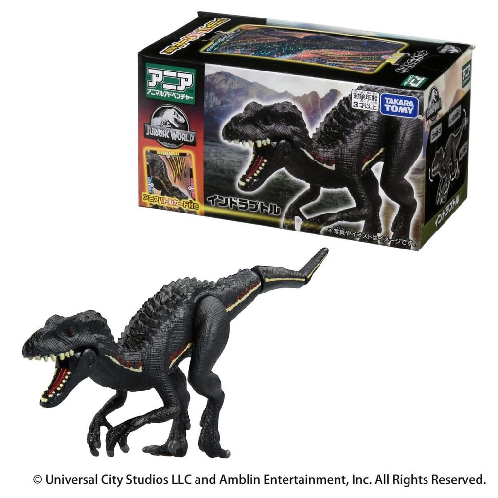 Takara Tomy Ania Jurassic World Indoraptor Ania Battle Animal Dinosaur Toy for ages 3 and up (with Card)