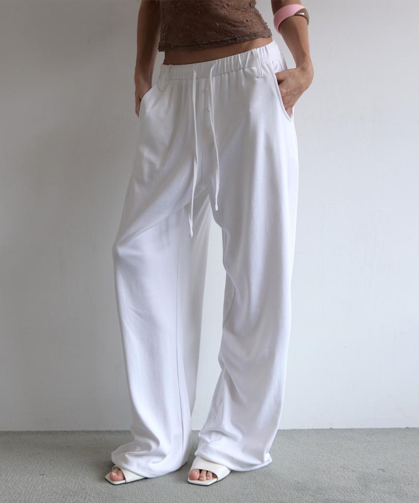 Asula Lazy Sweat Pants - Long (White)