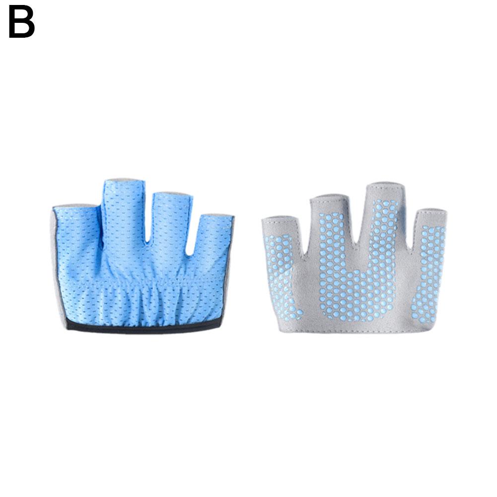 

Тонкие противоскользящие перчатки для йоги, четыре пальца, тренажерный зал, фитнес, пилатес, перчатки с половиной пальца, перчатки унисекс для тренировок, бодибилдинг, защита рук L Blue
