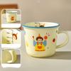 Milk Cup with Scale High Value Mug Ceramic No lid Cup for Household Children's Parent Child Water Cup Family Four