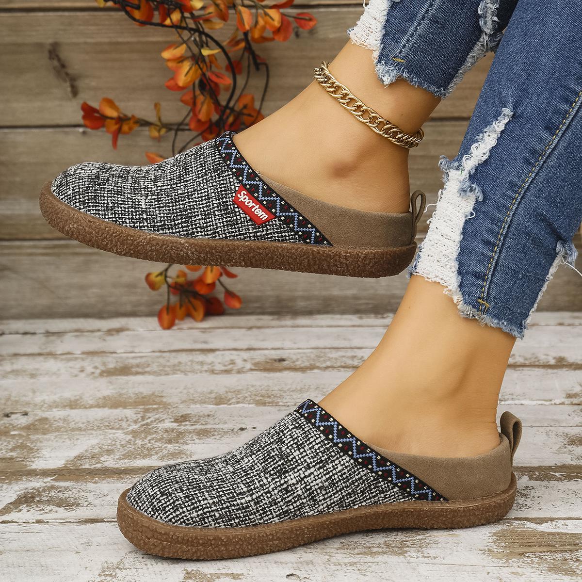 Новые весенне-летние туфли-балетки с круглым носком, удобные, с мелким вырезом, повседневные, модные, противоскользящие, ретро полушлепанцы для женщин 35