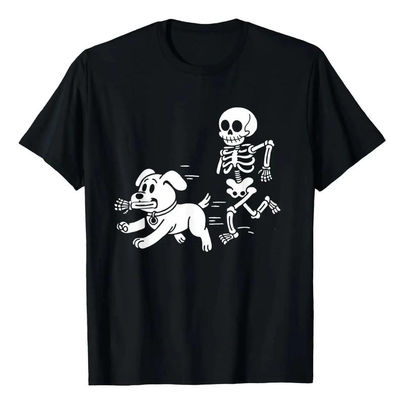 Divertido Esqueleto Y Perro, Humor De Halloween, Gracioso Cr S