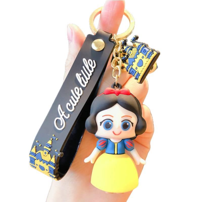 Cute Cartoon Castle Princess Keychain Pvc Action Figure Car Bag Pendant Wholesale Jg-y053