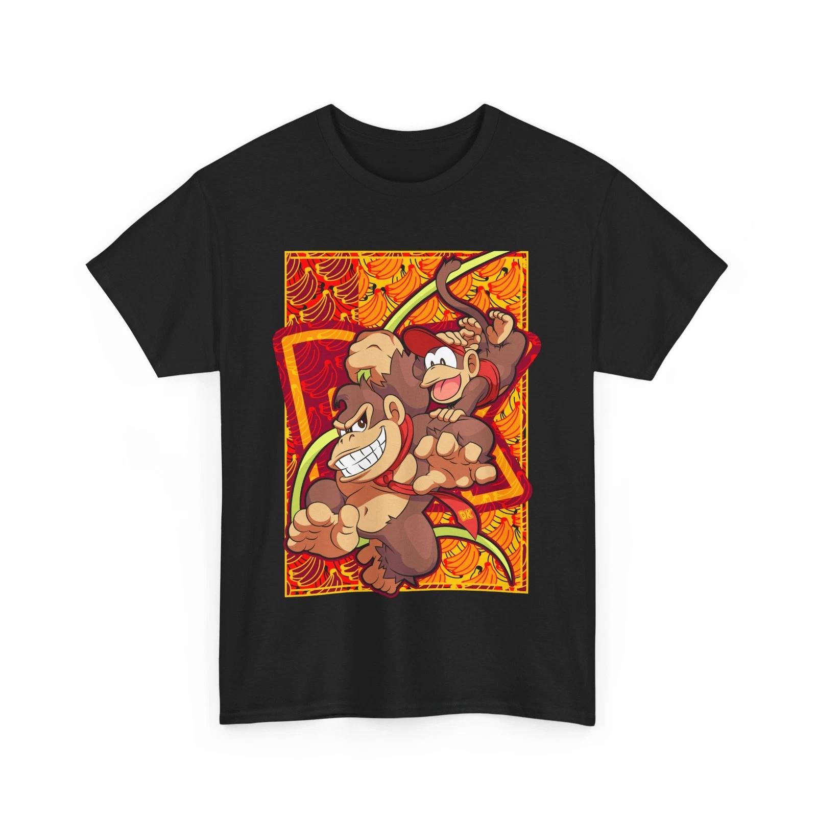 

Donkey Kong Pattern Tshirt for Men and Women in Summer Made of Pure Cotton Comfortable Loose and Fashionable Round Neck Top 4XL