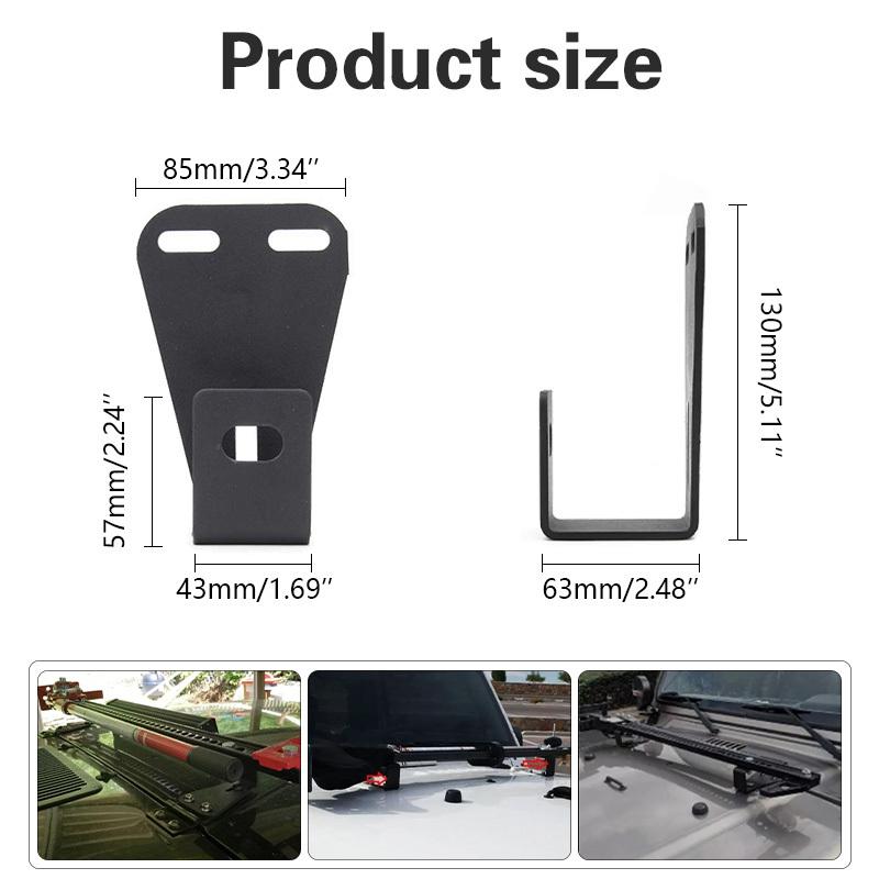 for Jeep Wrangler Locking Hood Hinge Hi-Lift Farm Jack Mount A Set of Brackets For Thousand Pound Top Lift Support Bar