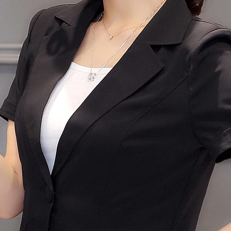 Summer Small Suit Thin Female Jacket Short Slim Candy Color Short Sleeve Suit Women Solid Color Tops