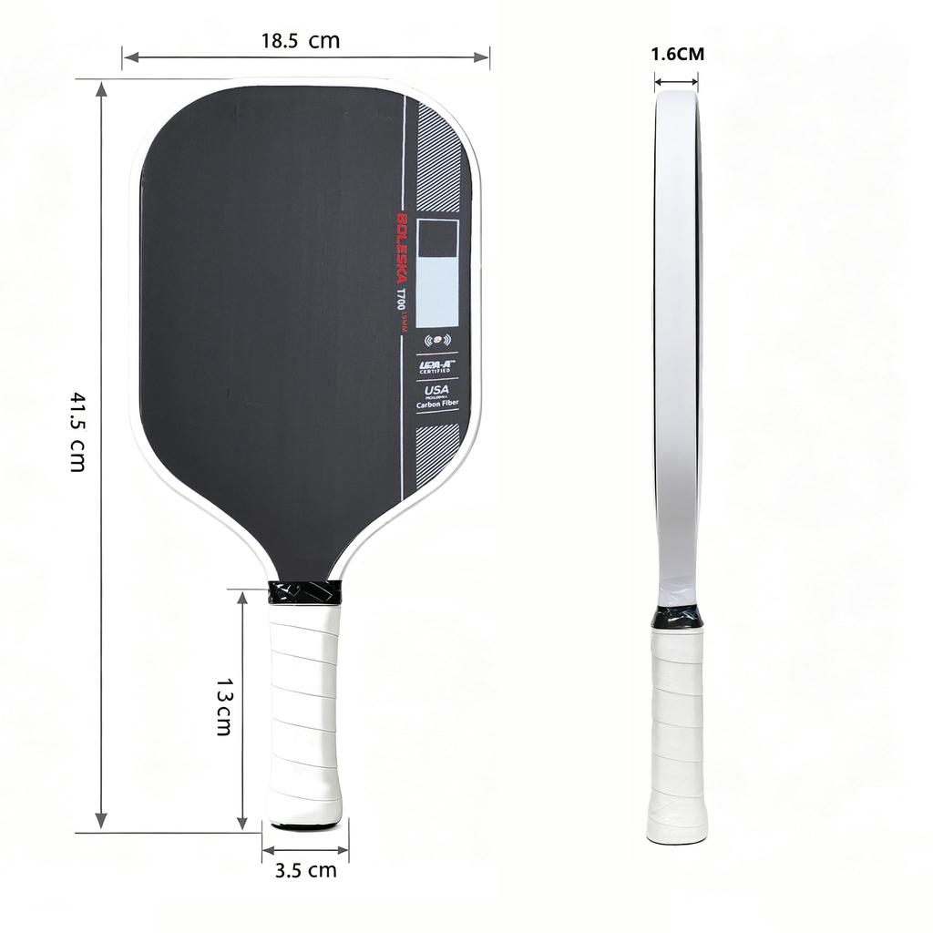 Pickleball Paddle T700 Carbon Fiber Set with Hard Includes 4 High Lightweight 2-Piece Case, Balls, Rebound,