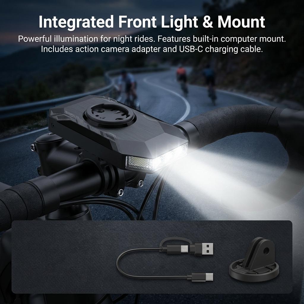 Daytime Running Light For Road And Mountain Bikes High-Brightness Led Safety Warning Light With USB C Charging