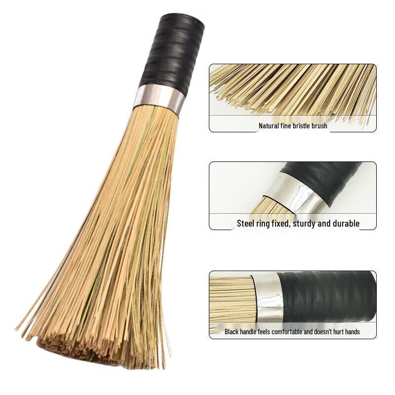 Natural Bamboo Pot and Stove Cleaning Brushes (3-Pack)