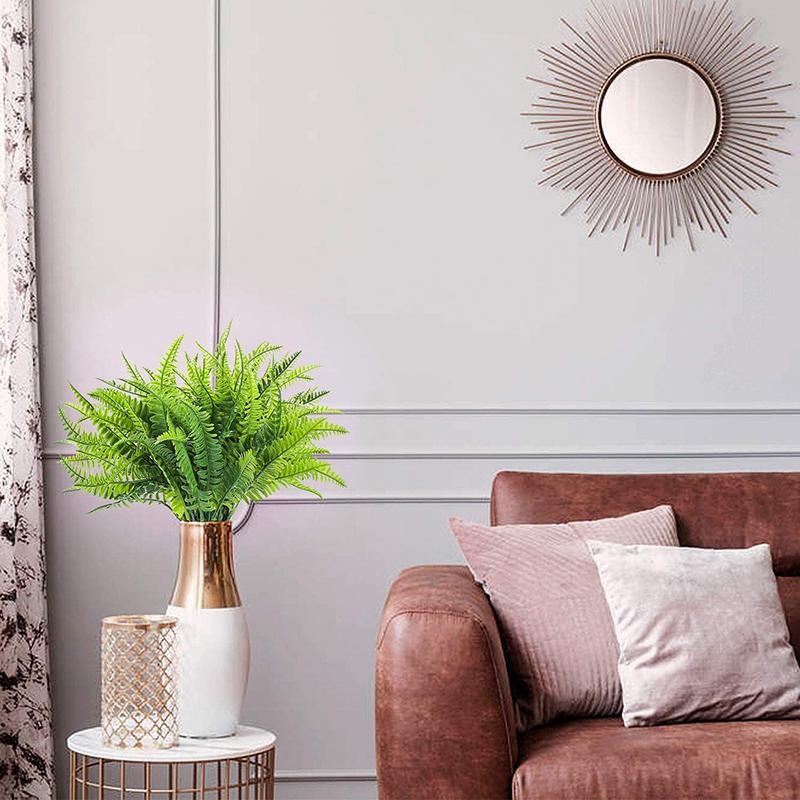 Artificial Boston Fern Hassle Free Lifelike Artificial Shrubs Stems for House Plastic Outdoor