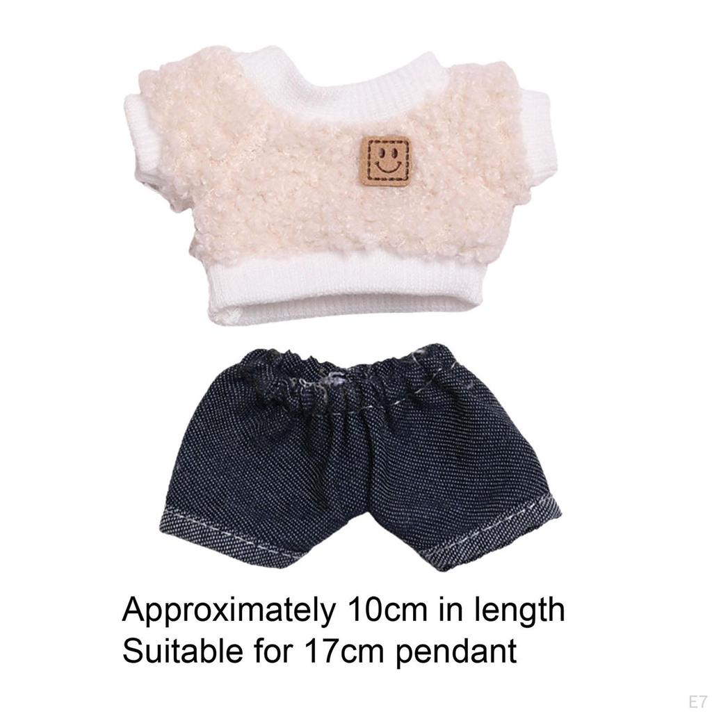 Mini 17cm 6inch Doll Clothes Set Costume Cute Clothing for Ages 5 6 7 8 Blue