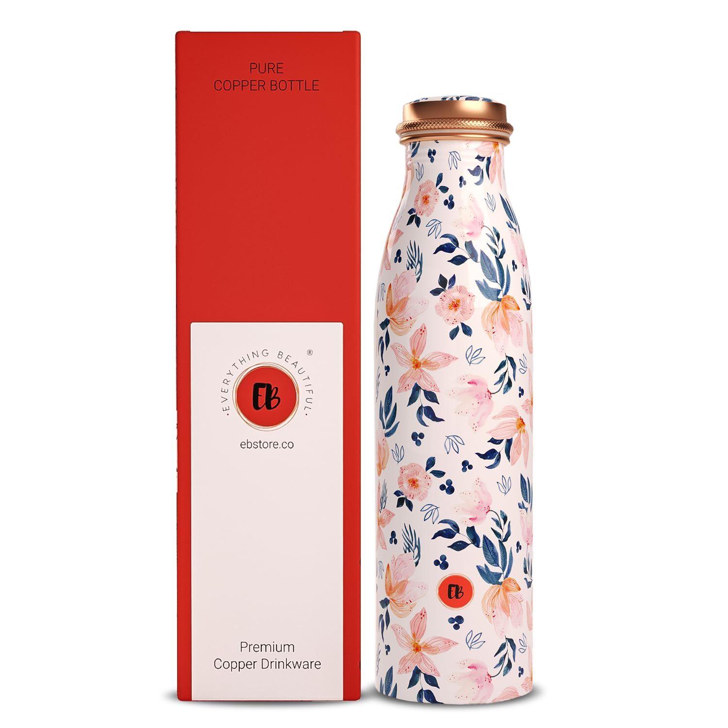 

Печатная бутылка для воды из чистой меди емкостью 1 литр Бутылки для йоги Tamba для питья в школьном домашнем офисе (Пакет из 1)