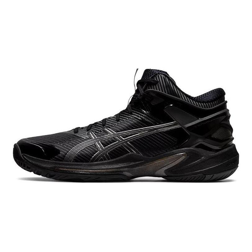 Asics Gel-Burst 24 Round Toe Lace-Up Fabric High-Top Basketball Shoes Unisex Sneakers Black 1063A015-001