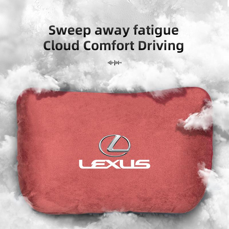QDDY3 Luxury Suede Car Interior Seat Headrest Support Lumbar Pillow For Lexus F SPORT LBX NX RX 350h 450h ES UX 300e GS GX IS LS LX