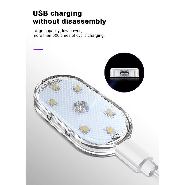SEAMETAL Mini Car Touch Light for Floor Trunk Hood Ceiling USB Rechargeable Magnetic Ambient Lamp Auto Interior Reading Light