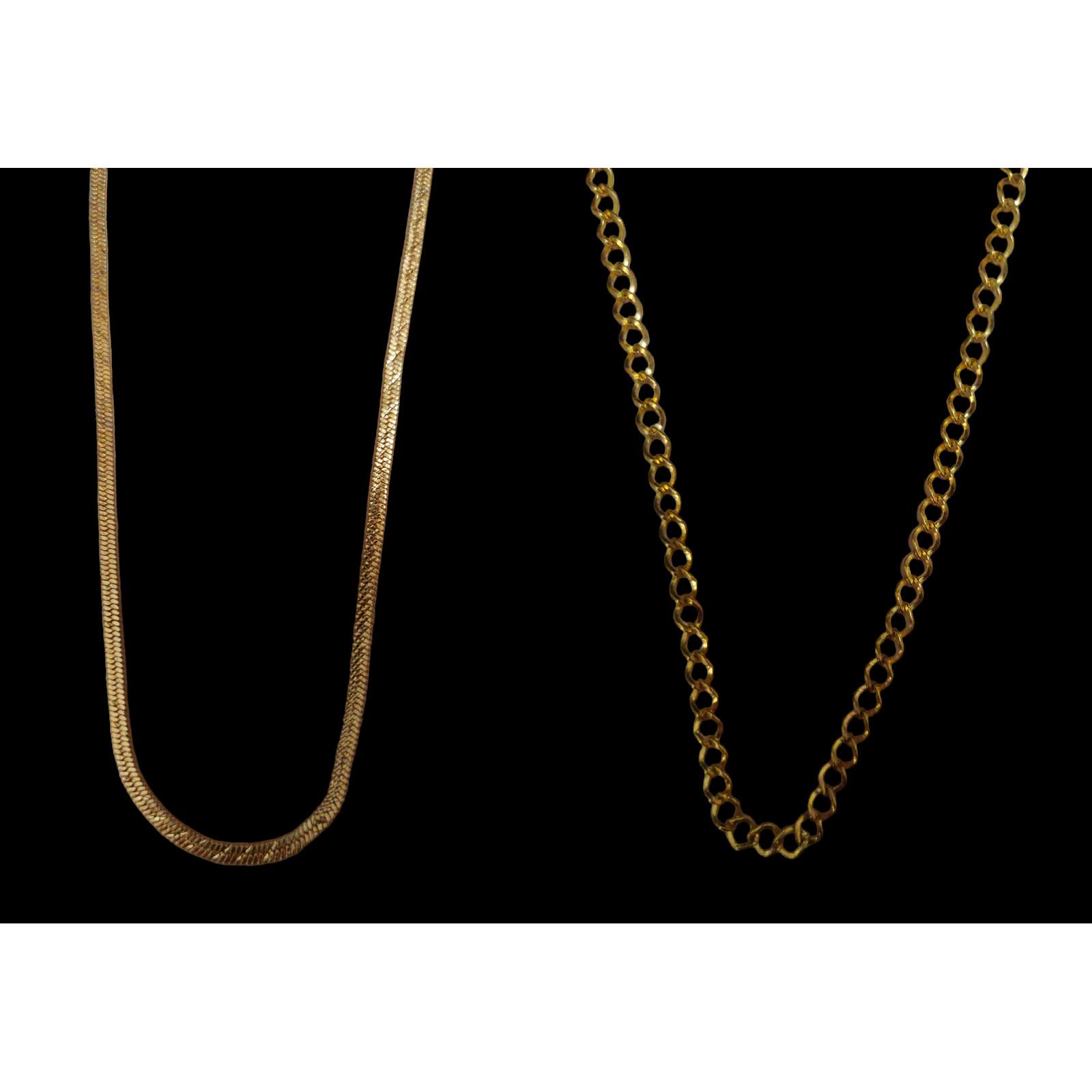 

@ Curb Chain 9 inches Herringbone Chain 10 Inches Pack Of 2 For Men MJ-392-60%OFF
