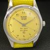 VINTAGE HMT JANATA HAND-WINDING INDIAN MENS YELLOW COLOR DIAL WATCH A702053-5 R208-a702053