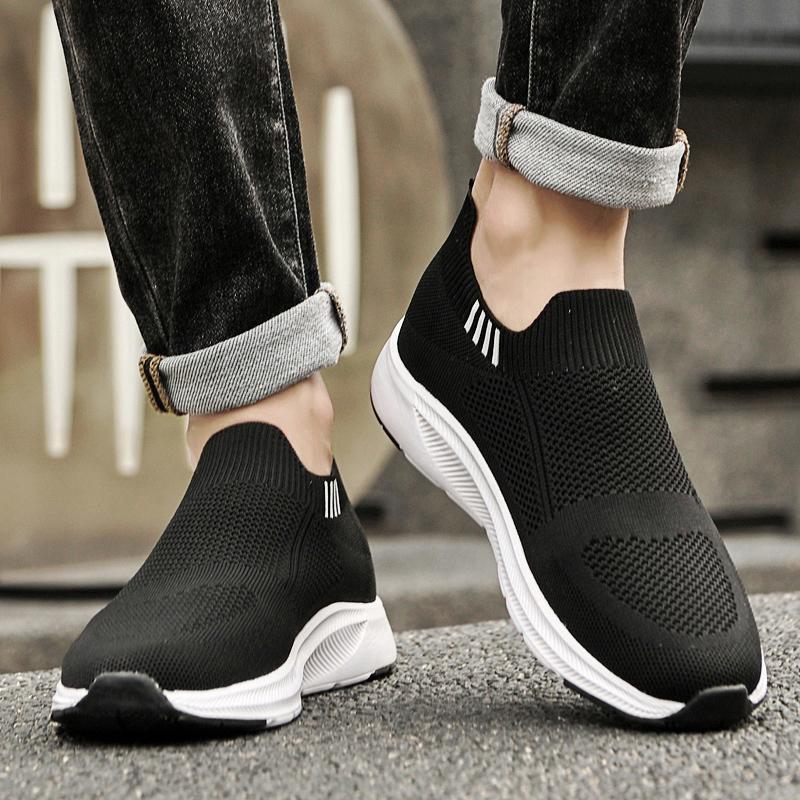 Loafers Summer Sneakers Men Elevator Shoes Height Mesh Fashion Sports Plus Size 37-44
