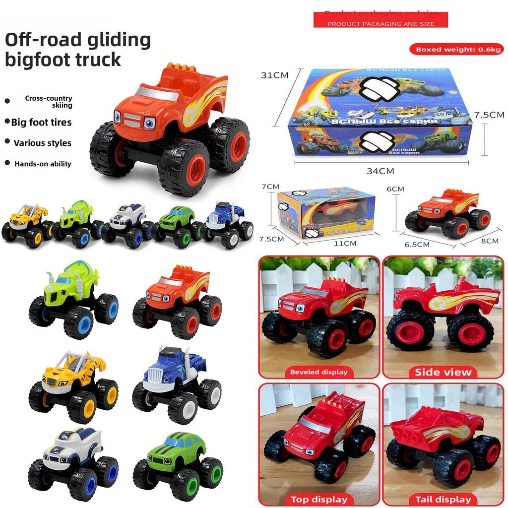 Blaze Monster Machines Inertia Rc Offroad Car With Fire Theme For Kids Toy Set