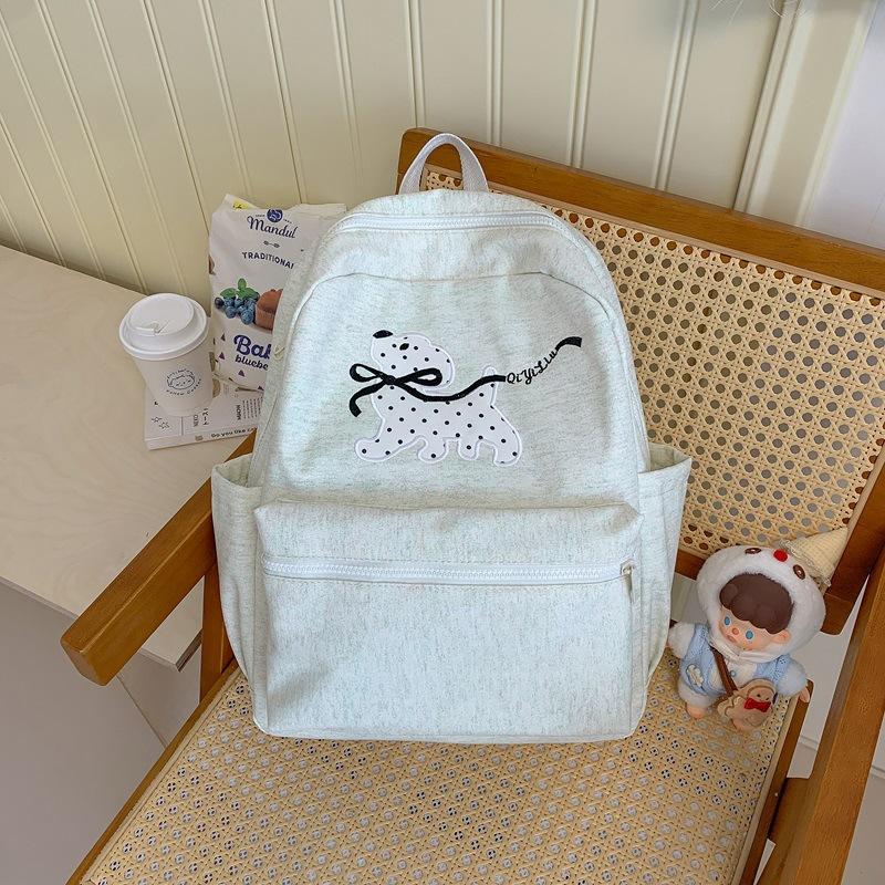 Schoolbag Japanese puppy embroidered backpack fresh multi-color college style student schoolbag lightweight large-capacity computer backpack