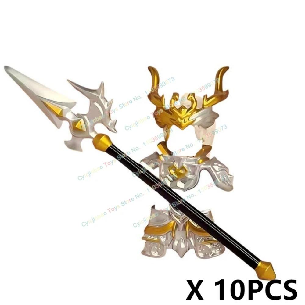 Chinese Ancient Time Action Figures Late Qin Early Han Han Xin General Silver Armor Dragon Spear Building Blocks Accessories Toy