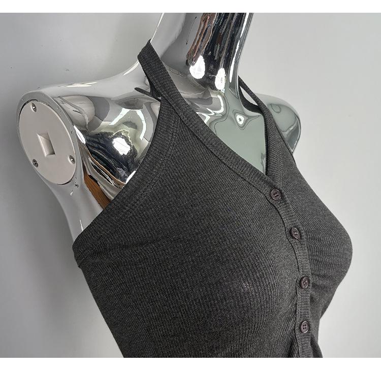 Korean Dongdaemun Slimming Sexy Halter Tank Top for Women