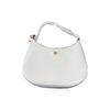 Emerson Double T Logo Zipper Closure Leather Crescent Bag Hobo Handbag Women Handbags White 139327-137