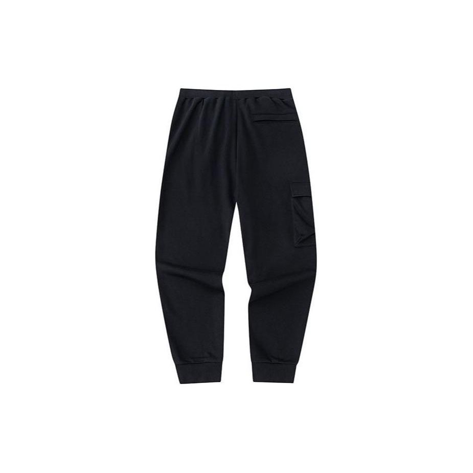Anta Loose Fit Casual Solid Color Knitted Sports Pants Unisex pants Black 172428305-1