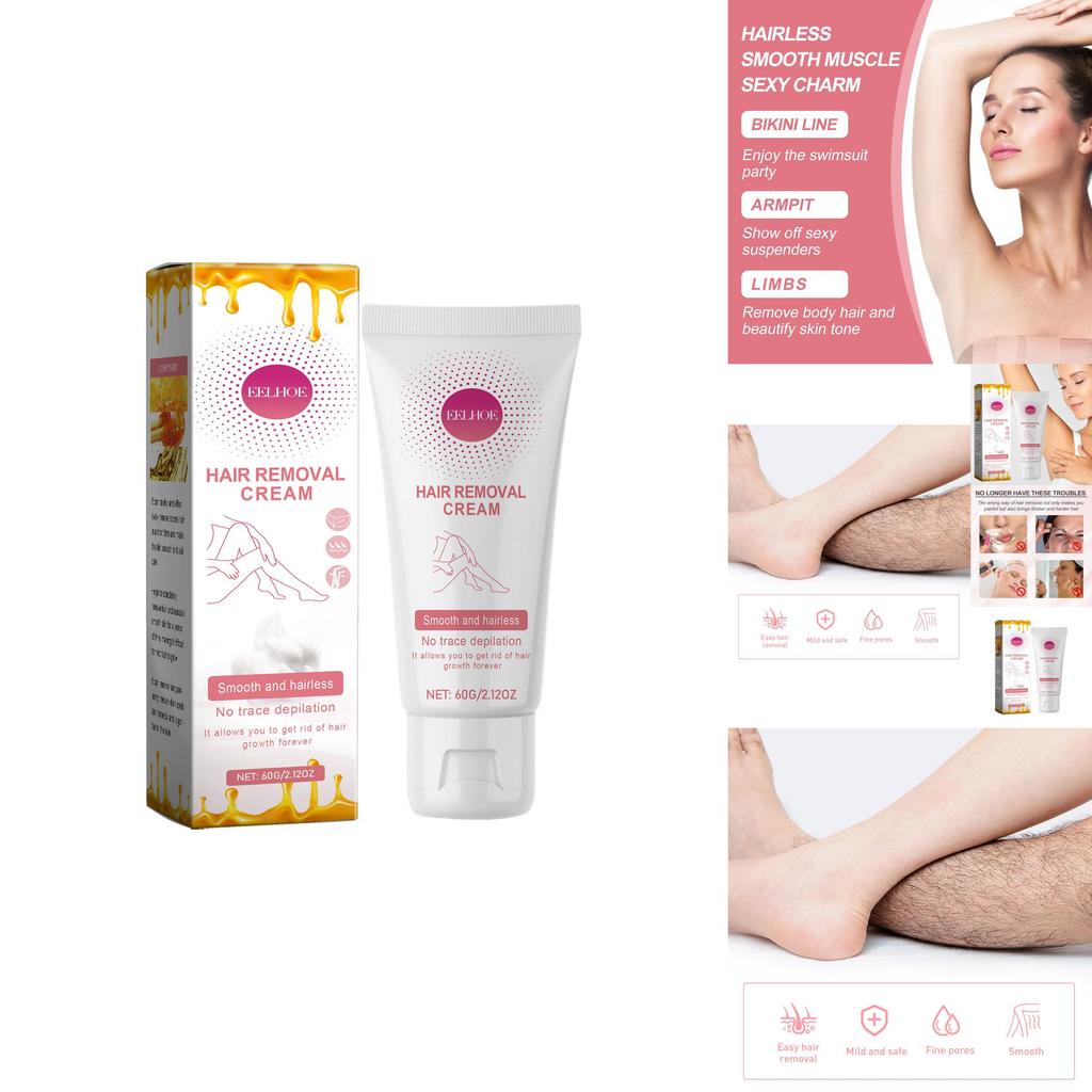 Crème d'épilation douce Eelhoe Pour une peau lisse et hydratée Idéale pour le visage et le corps