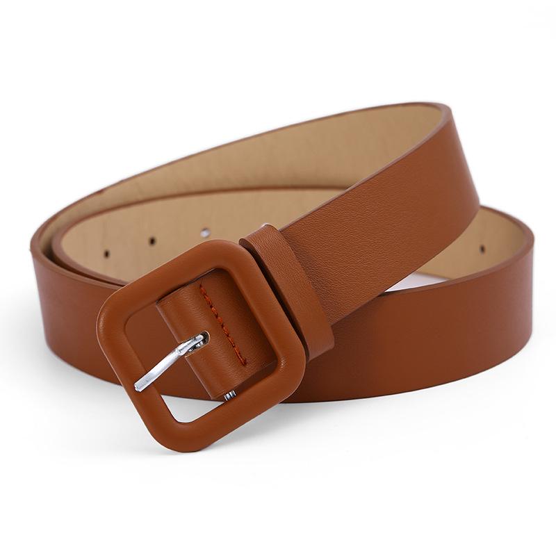 Women's Versatile Black Leather Belt - Korean Style Fashion Accessory for Jeans
