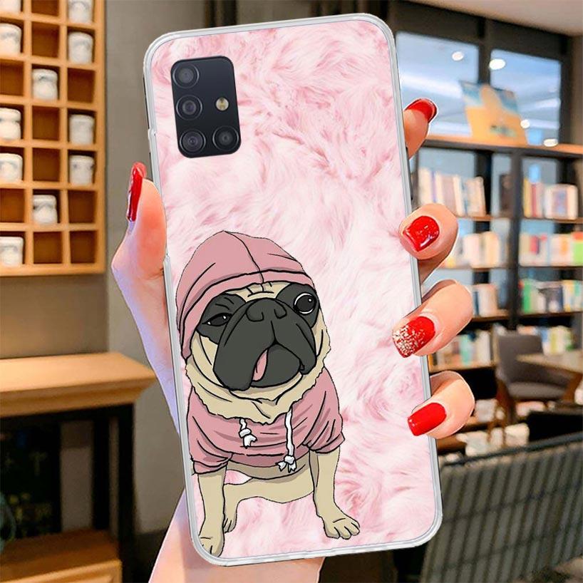Love Pugs Cute Dog Cover Phone Case For Samsung Galaxy A12 A22 A32 A52 A72 A02S Phone Case Note 20 Ultra 10 S10 Plus A51 A71 A50