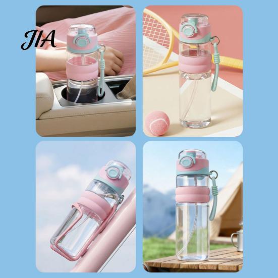 Spray Sports Water Bottle Bottle, 750ml Dual-Use Mist And Drink Cup with Safety Outdoor Fitness Drinking Lock, Leak-Proof Plastic for Travel