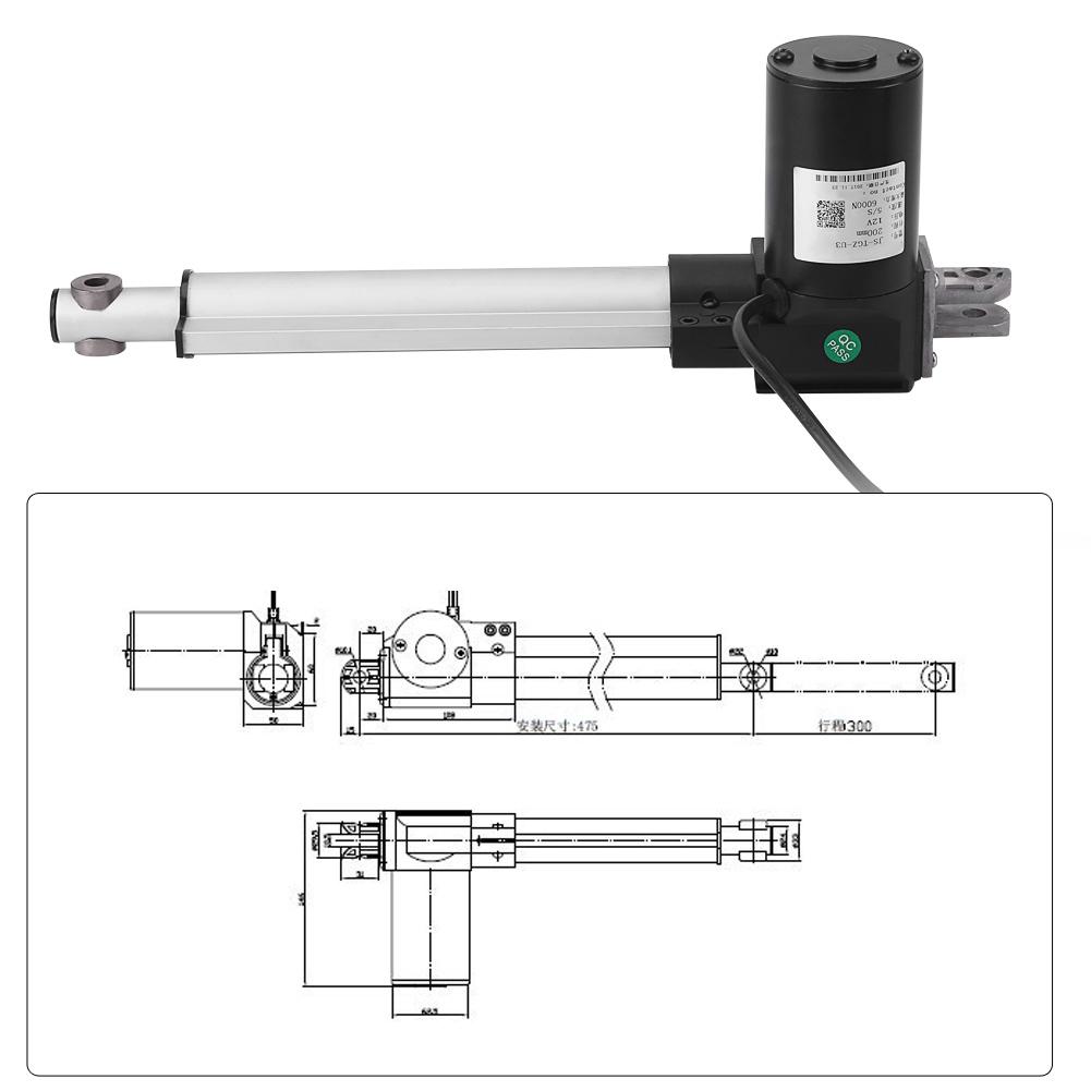 6000N Electric Linear Actuator DC 12V Linear Actuator 5mm/s Stroke Speed Strong Adaptability Metal Stable for Automotive Devices Industrial 500mm 6000N Electric Linear Actuator DC 12V Linear Actuator 5mm/s Stroke Speed Strong Adaptability Metal Stable for Automotive Devices Industrial 500mm