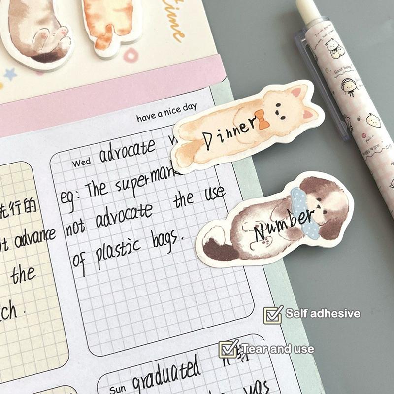 Cute Cartoon Animal Ass Sticky Notes Page Marking120Sheets Dog Cat  Hip Memo Pad Notepads Thick Paper School Office Stationery