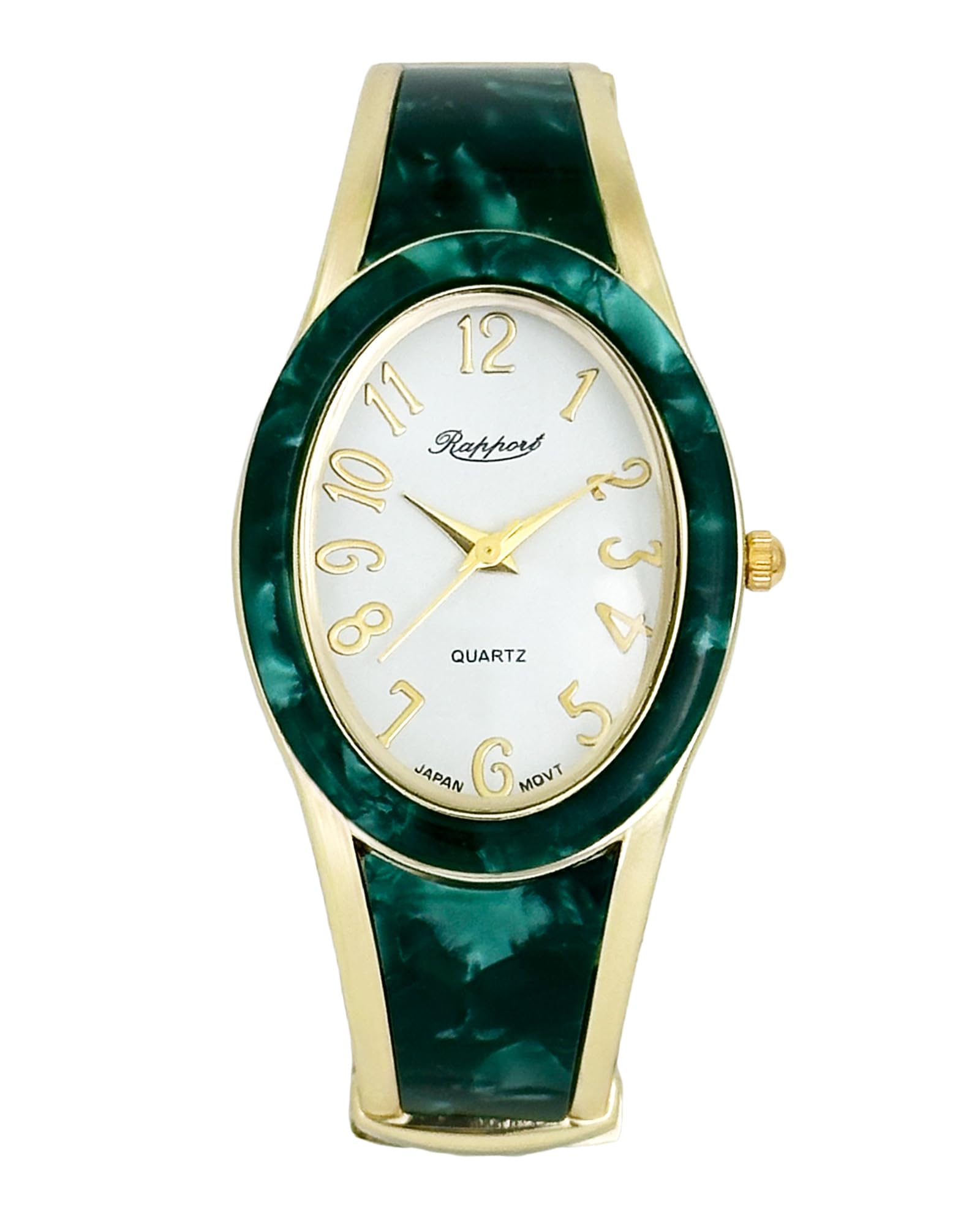 RAPPORT Oval Bangle Watch Gold Wide 188730 Green Women s зелёный