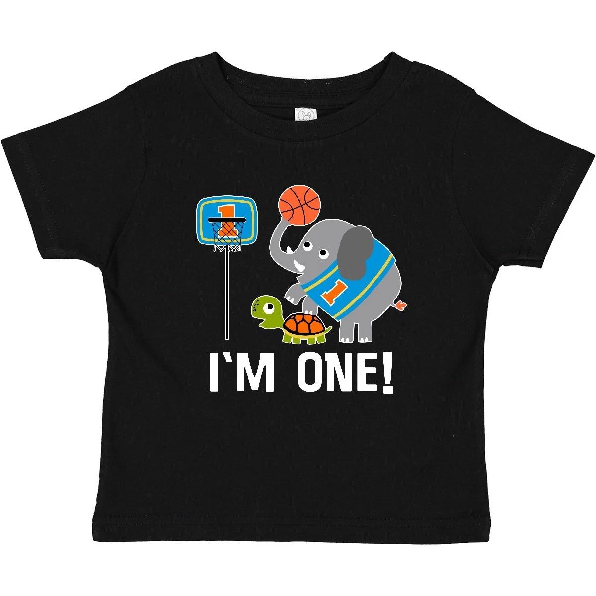 

Inktastic Basketball 1st Birthday For One Year Old Baby kids boys T-Shirt First Sports 120