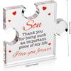 Engraved Son Puzzle Gift From Mom & Dad - Large Interlocking Acrylic Block with Name & Message, Birthday/ Graduation/ Christmas Keepsake 