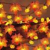 Halloween Pumpkin Maple Leaf String Lights Garland Fairy String Light Fall Decor for Home Halloween Party Thanksgiving Decora