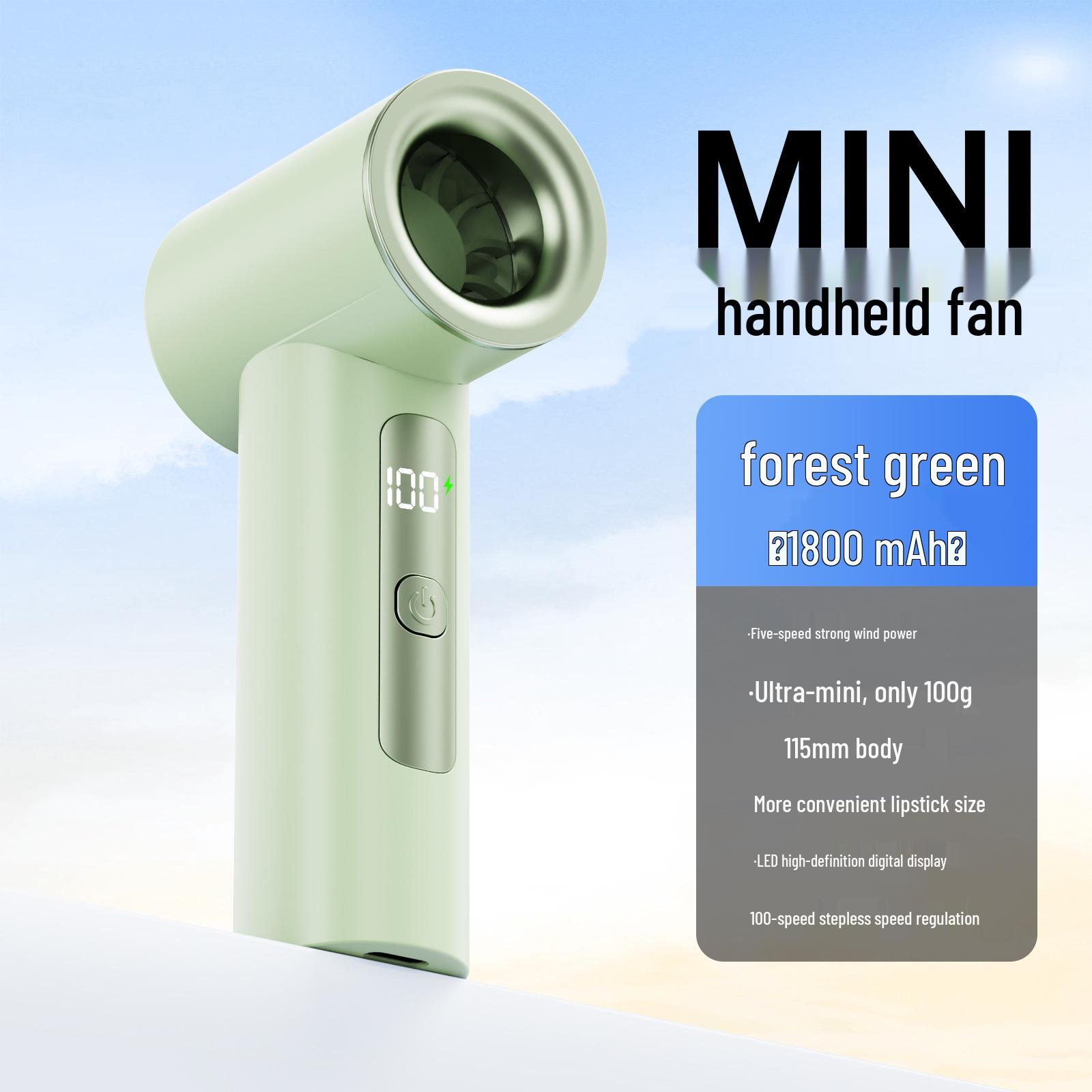 

2026 M20 High-Speed Mini Fan: 100-Speed Digital Display USB Violent Turbine Portable 12.5 x 6.3 x 4.3 cm