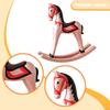 Rocking Horse Statue Wooden Figurine Collectible Creative Portable Animal Sculpture for
