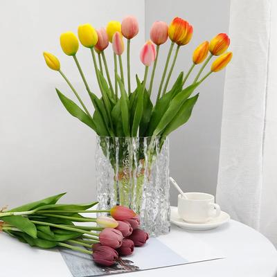 10 Stück Real Touch Tulpen Künstliche Blume Geschenke zum Muttertag Latex Tulpen Sträuße Arrangements für Hochzeit Zuhause Raumdekoration