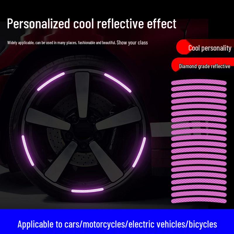 Reflective Nighttime Tire Anti-Collision Stickers for Cars & Motorcycles