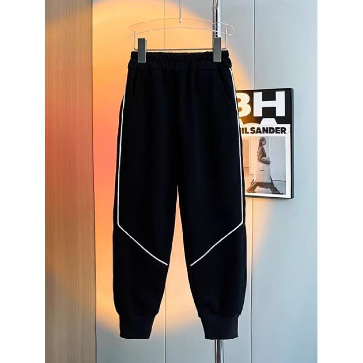 Boys' Spring and Summer Autumn Pants Children and Teens Pants Thin Children's Sports Straight Pants Trendy Three-Bar Pants Trendy