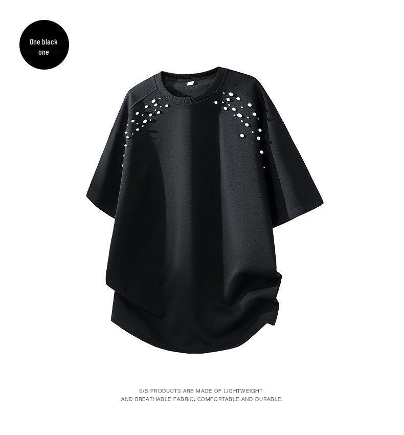 2026 Men's Beaded Summer Short Sleeve T-Shirt & Shorts Set