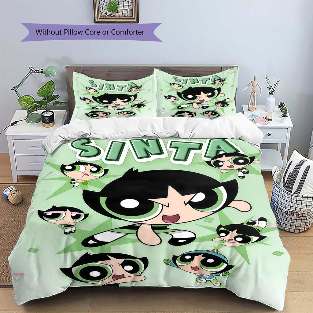 Powerpuff Girls Buttercup Cool Duvet Cover & Pillowcases, Powerpuff Girls Fan Bedding, Perfect Gift.chl