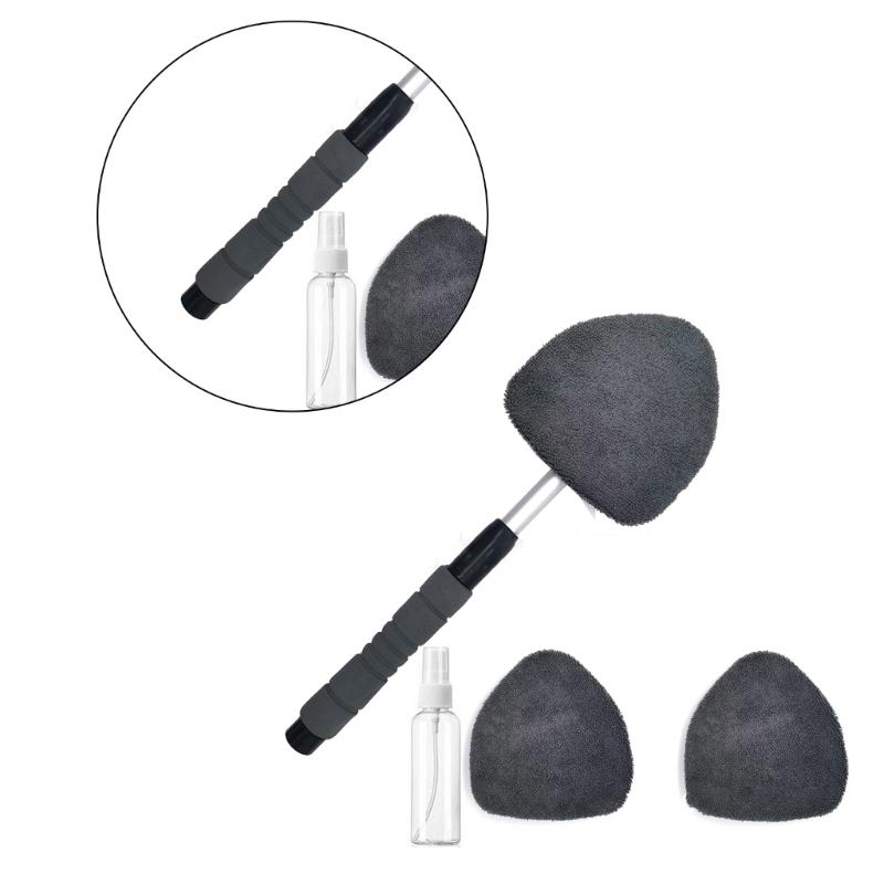 Windshield Cleaning Tool, Car Window Cleaner Windshield Cleaner with 3 Reusable and Washable Microfiber Pads