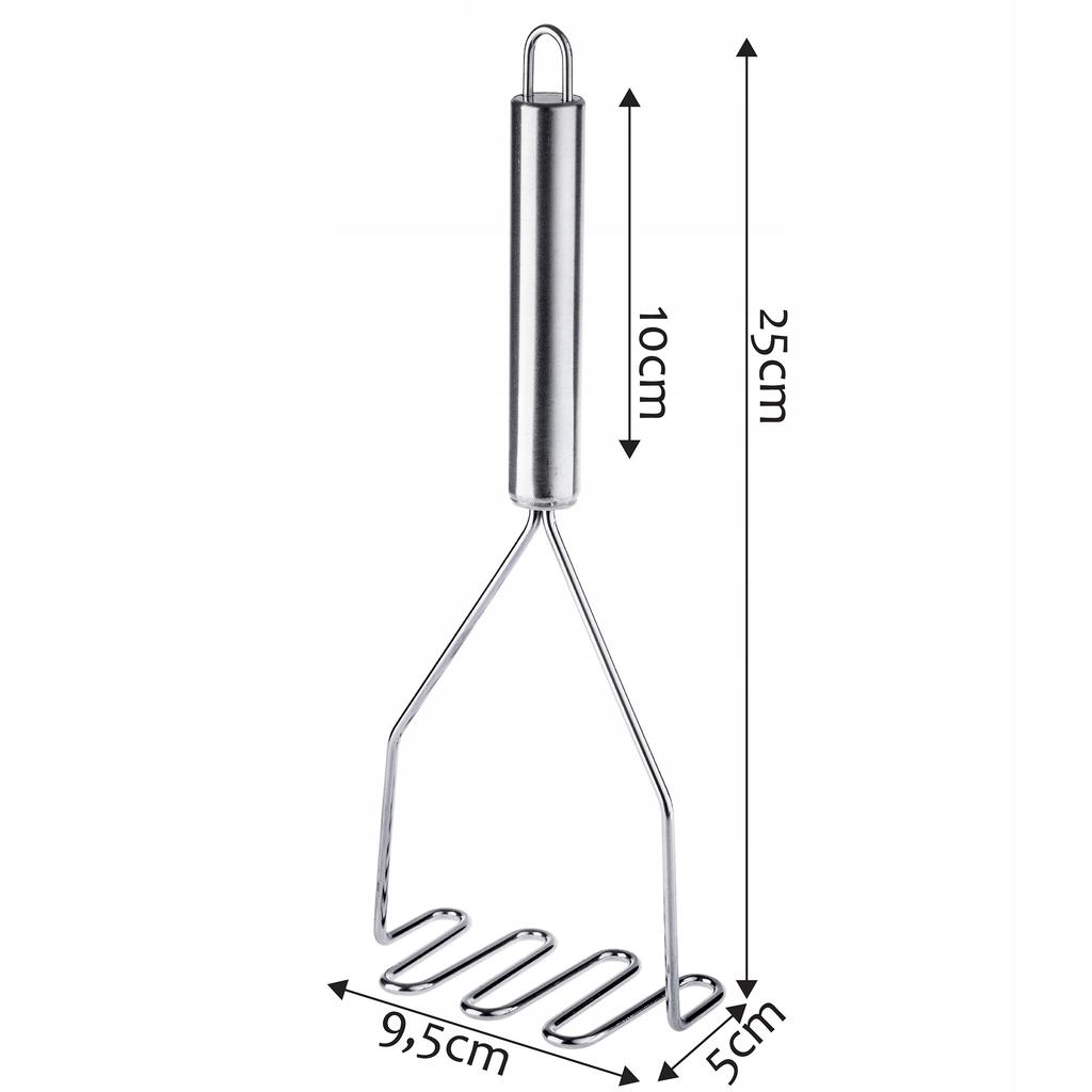 KADAX Potato Masher Beater Steel Masher Puree Spiral 25cm