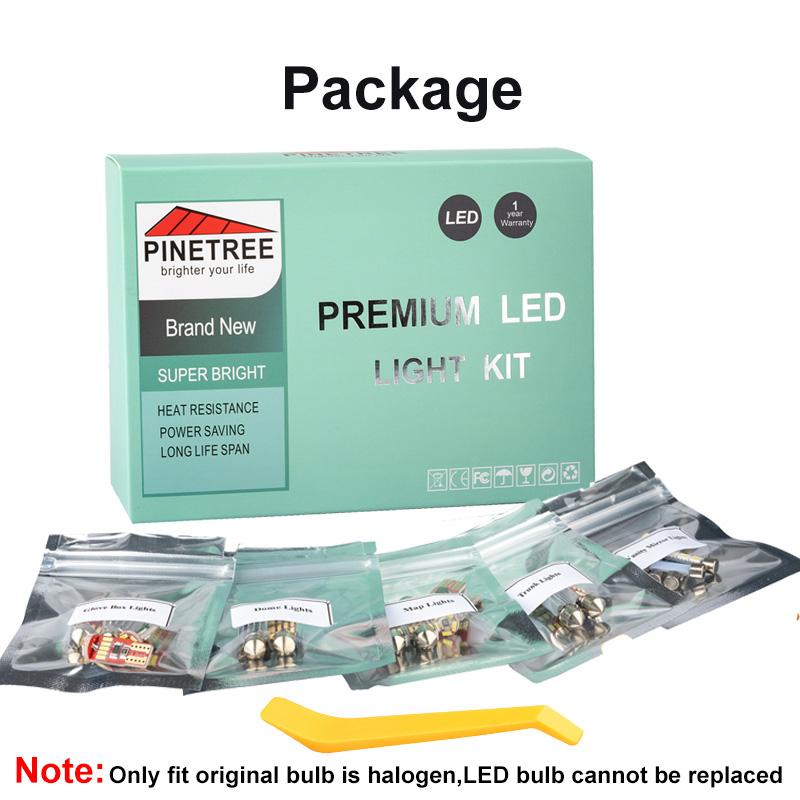 10 stk LED interiørlyssett for VW Tiguan Allspace AD BW 2016 2017 2018 Canbus ( passer original pære er